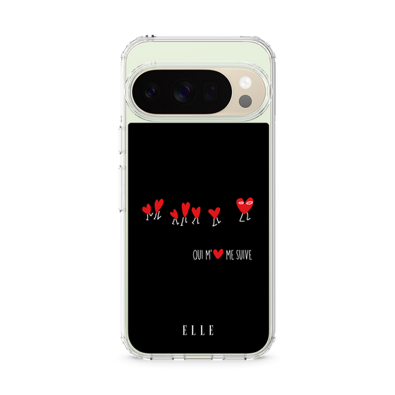 スリムプロテクションケース［ ELLE - Let who love me follow me - ブラック ］
