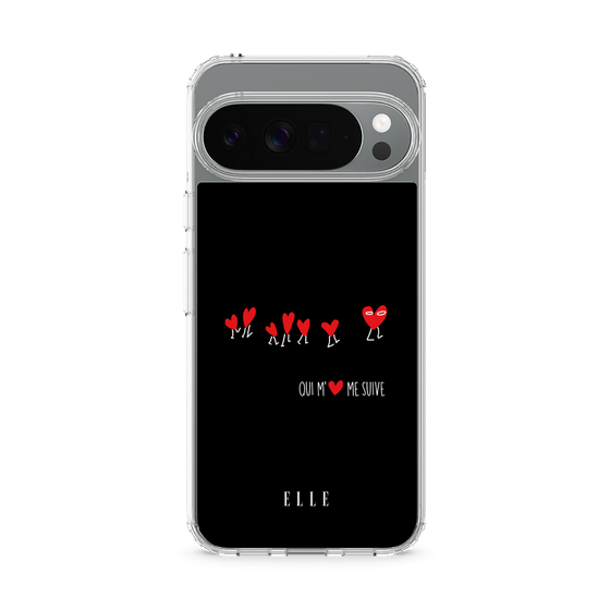 スリムプロテクションケース［ ELLE - Let who love me follow me - ブラック ］