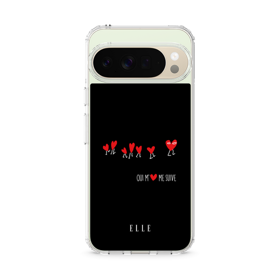 スリムプロテクションケース［ ELLE - Let who love me follow me - ブラック ］