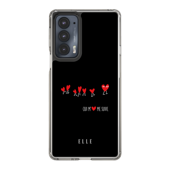スリムプロテクションケース［ ELLE - Let who love me follow me - ブラック ］