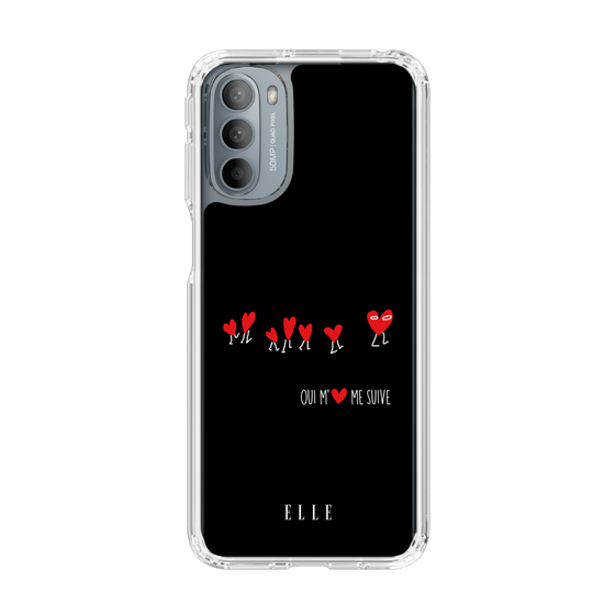 スリムプロテクションケース［ ELLE - Let who love me follow me - ブラック ］