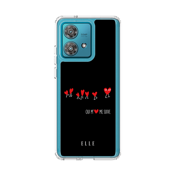 スリムプロテクションケース［ ELLE - Let who love me follow me - ブラック ］