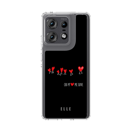 スリムプロテクションケース［ ELLE - Let who love me follow me - ブラック ］