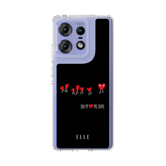 スリムプロテクションケース［ ELLE - Let who love me follow me - ブラック ］