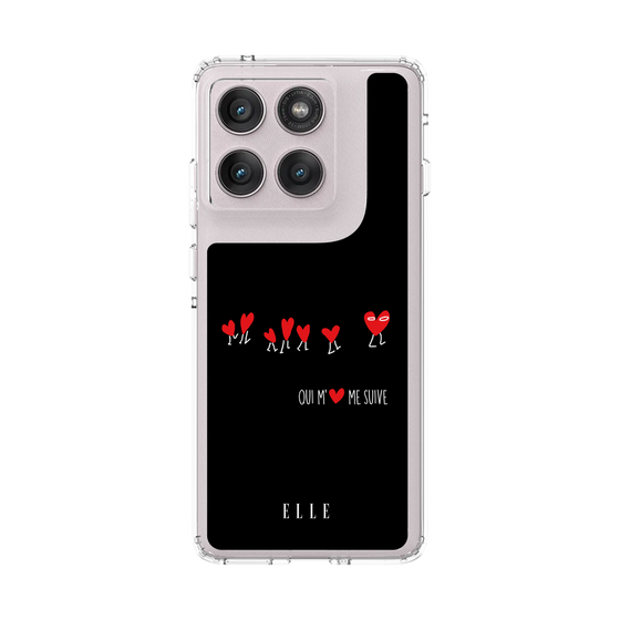 スリムプロテクションケース［ ELLE - Let who love me follow me - ブラック ］