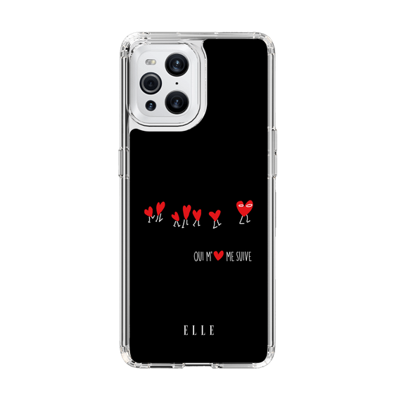 スリムプロテクションケース［ ELLE - Let who love me follow me - ブラック ］