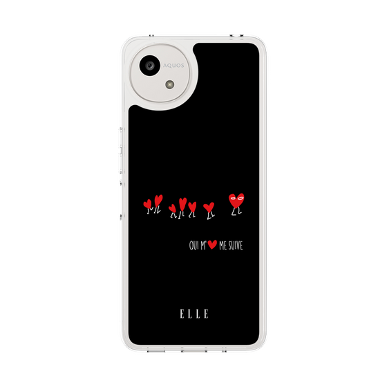スリムプロテクションケース［ ELLE - Let who love me follow me - ブラック ］