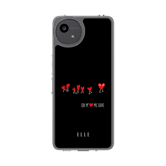 スリムプロテクションケース［ ELLE - Let who love me follow me - ブラック ］