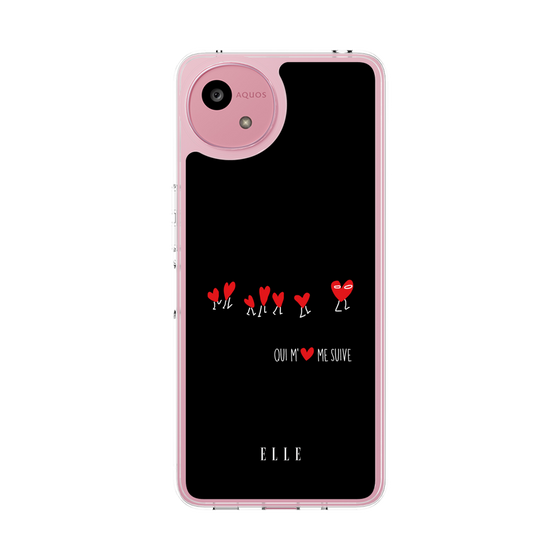 スリムプロテクションケース［ ELLE - Let who love me follow me - ブラック ］