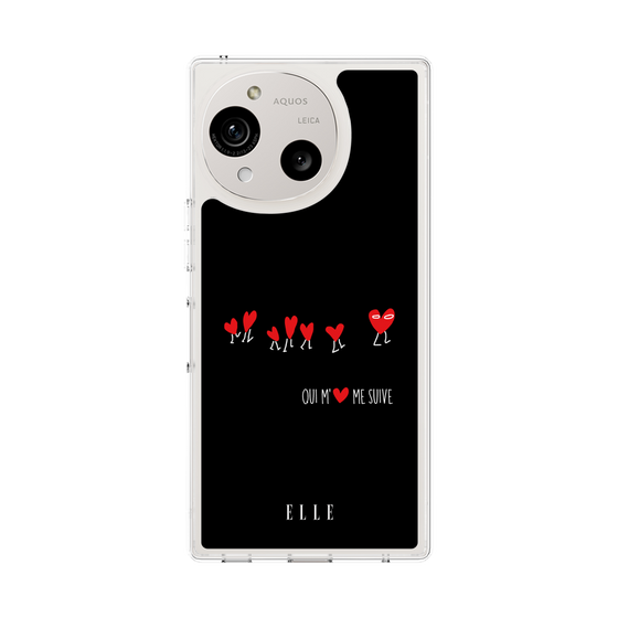 スリムプロテクションケース［ ELLE - Let who love me follow me - ブラック ］
