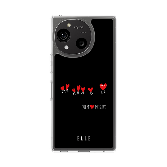 スリムプロテクションケース［ ELLE - Let who love me follow me - ブラック ］