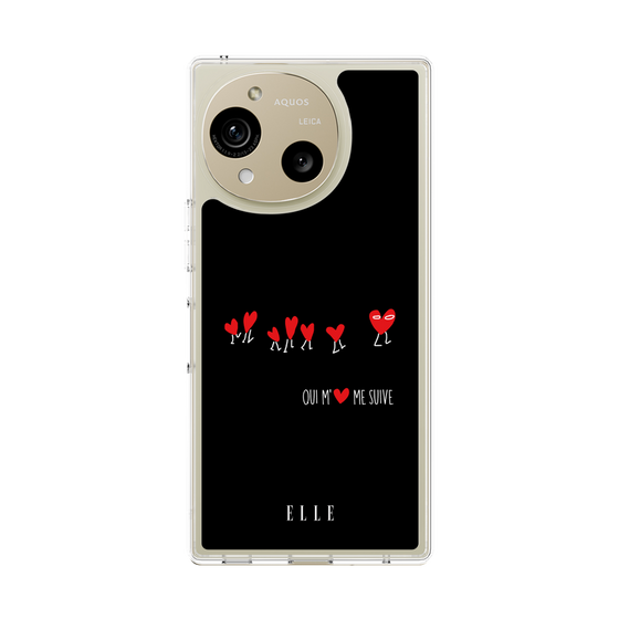 スリムプロテクションケース［ ELLE - Let who love me follow me - ブラック ］