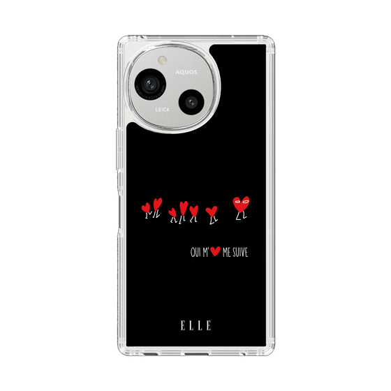 スリムプロテクションケース［ ELLE - Let who love me follow me - ブラック ］