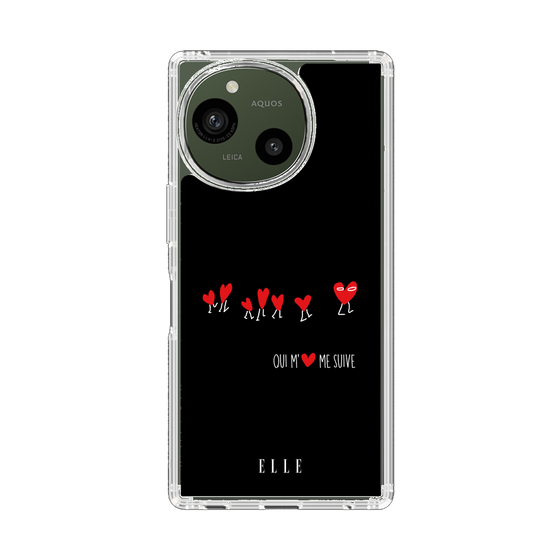 スリムプロテクションケース［ ELLE - Let who love me follow me - ブラック ］