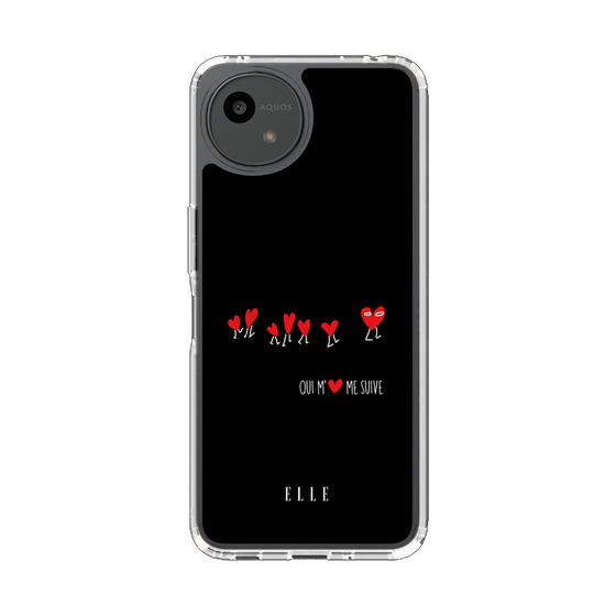 スリムプロテクションケース［ ELLE - Let who love me follow me - ブラック ］