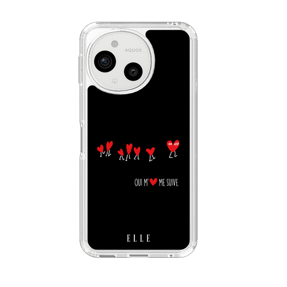 スリムプロテクションケース［ ELLE - Let who love me follow me - ブラック ］