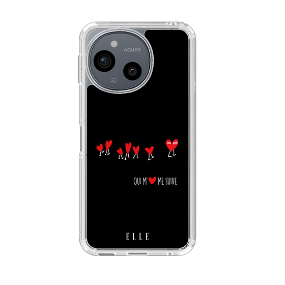 スリムプロテクションケース［ ELLE - Let who love me follow me - ブラック ］