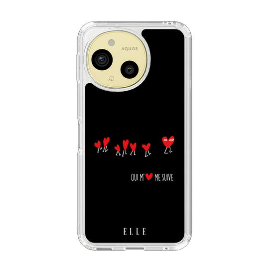 スリムプロテクションケース［ ELLE - Let who love me follow me - ブラック ］