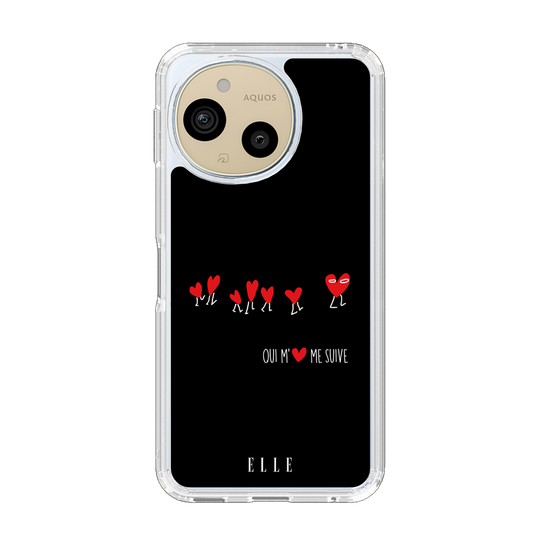 スリムプロテクションケース［ ELLE - Let who love me follow me - ブラック ］