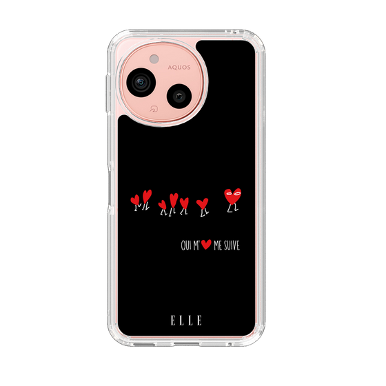スリムプロテクションケース［ ELLE - Let who love me follow me - ブラック ］