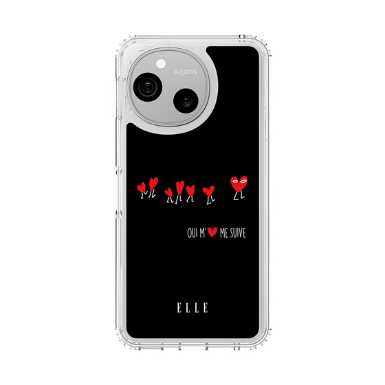 スリムプロテクションケース［ ELLE - Let who love me follow me - ブラック ］