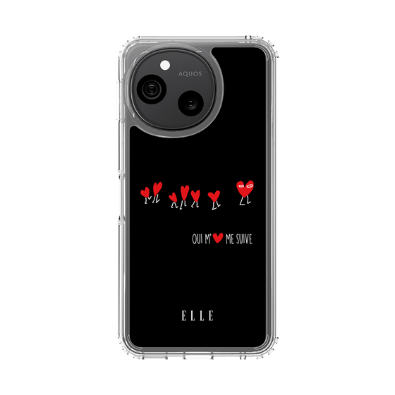 スリムプロテクションケース［ ELLE - Let who love me follow me - ブラック ］