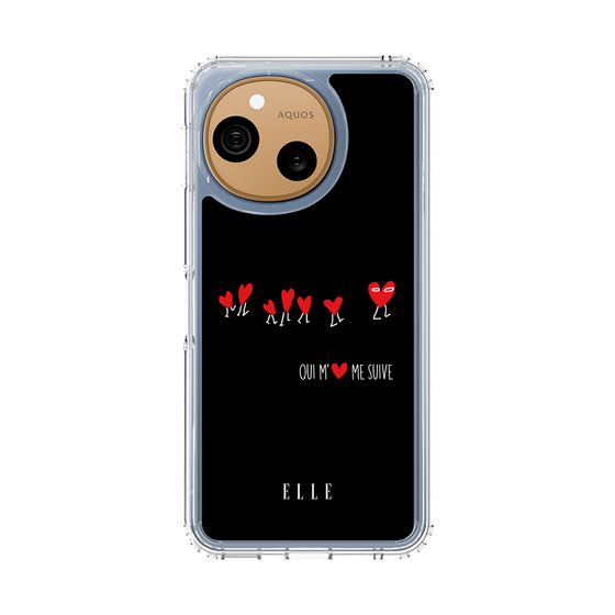 スリムプロテクションケース［ ELLE - Let who love me follow me - ブラック ］