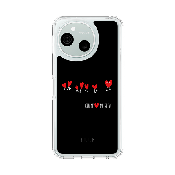 スリムプロテクションケース［ ELLE - Let who love me follow me - ブラック ］