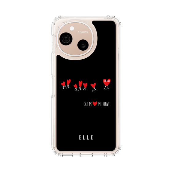 スリムプロテクションケース［ ELLE - Let who love me follow me - ブラック ］