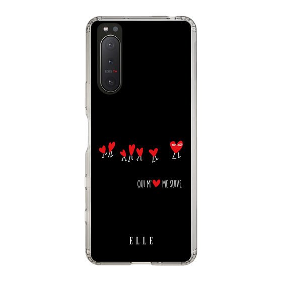 スリムプロテクションケース［ ELLE - Let who love me follow me - ブラック ］
