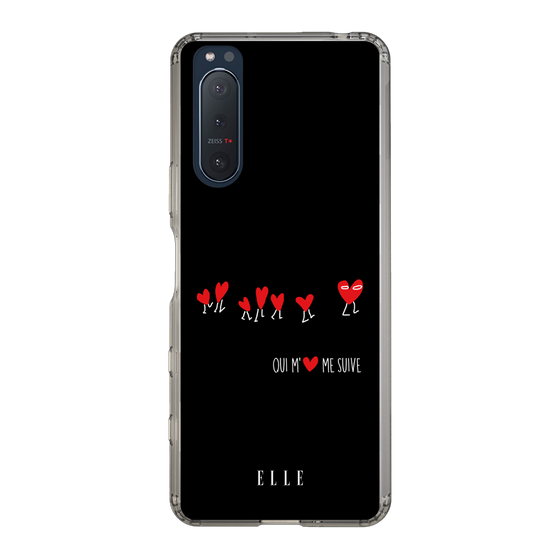 スリムプロテクションケース［ ELLE - Let who love me follow me - ブラック ］