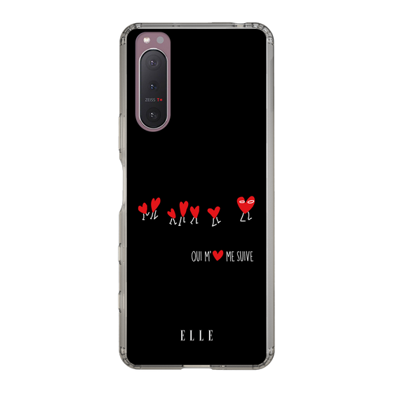 スリムプロテクションケース［ ELLE - Let who love me follow me - ブラック ］