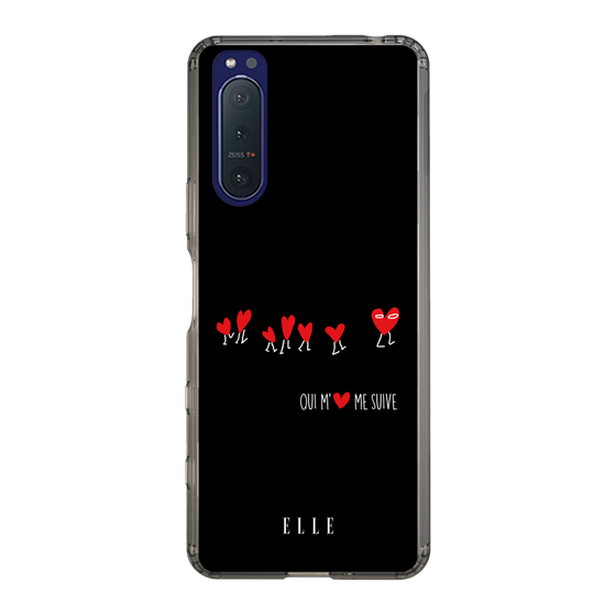 スリムプロテクションケース［ ELLE - Let who love me follow me - ブラック ］