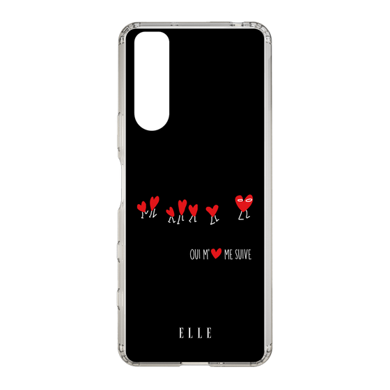 スリムプロテクションケース［ ELLE - Let who love me follow me - ブラック ］