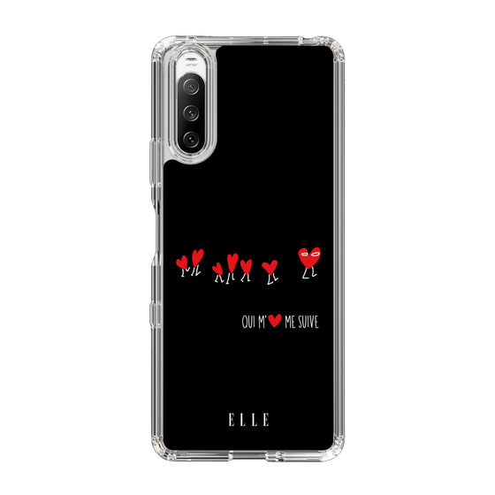 スリムプロテクションケース［ ELLE - Let who love me follow me - ブラック ］