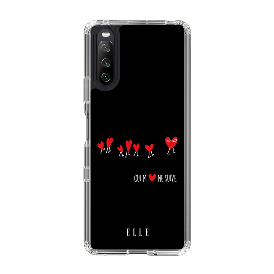 スリムプロテクションケース［ ELLE - Let who love me follow me - ブラック ］