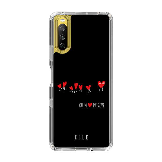 スリムプロテクションケース［ ELLE - Let who love me follow me - ブラック ］