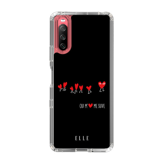 スリムプロテクションケース［ ELLE - Let who love me follow me - ブラック ］