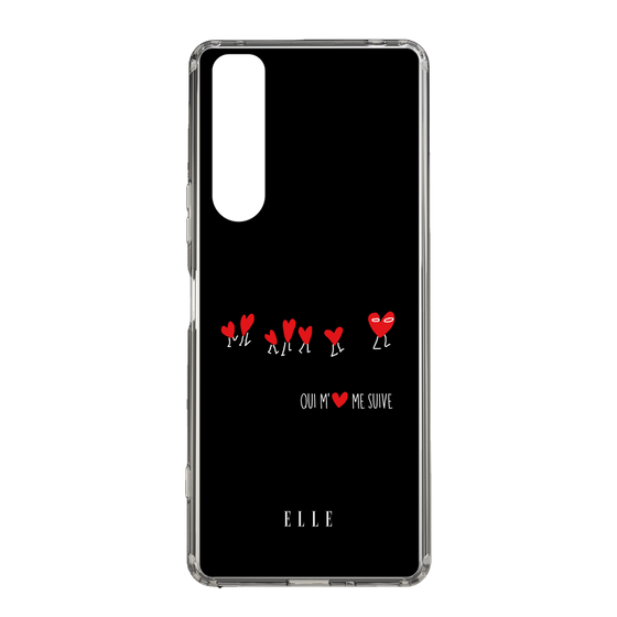 スリムプロテクションケース［ ELLE - Let who love me follow me - ブラック ］