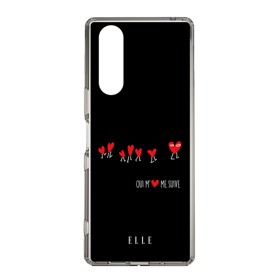 スリムプロテクションケース［ ELLE - Let who love me follow me - ブラック ］