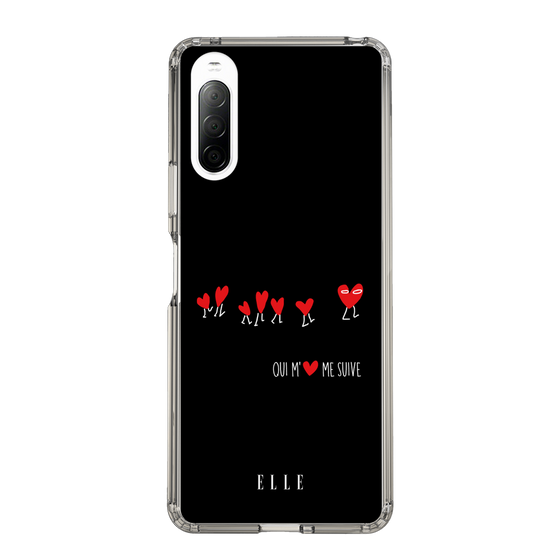 スリムプロテクションケース［ ELLE - Let who love me follow me - ブラック ］