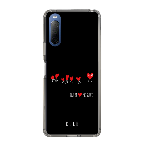 スリムプロテクションケース［ ELLE - Let who love me follow me - ブラック ］