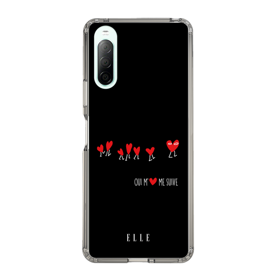 スリムプロテクションケース［ ELLE - Let who love me follow me - ブラック ］
