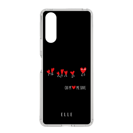 スリムプロテクションケース［ ELLE - Let who love me follow me - ブラック ］