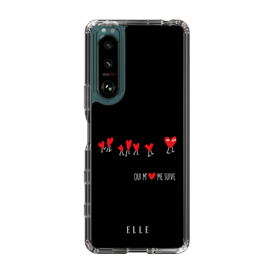 スリムプロテクションケース［ ELLE - Let who love me follow me - ブラック ］