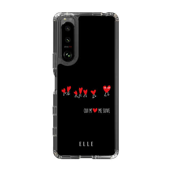 スリムプロテクションケース［ ELLE - Let who love me follow me - ブラック ］