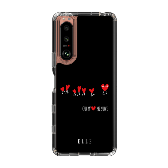 スリムプロテクションケース［ ELLE - Let who love me follow me - ブラック ］