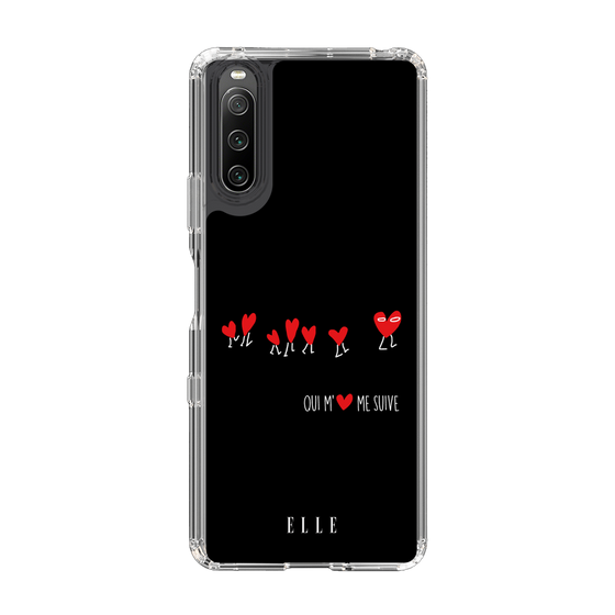 スリムプロテクションケース［ ELLE - Let who love me follow me - ブラック ］