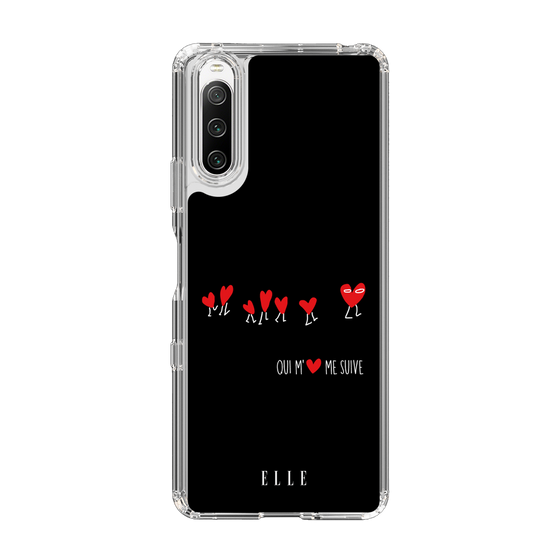 スリムプロテクションケース［ ELLE - Let who love me follow me - ブラック ］