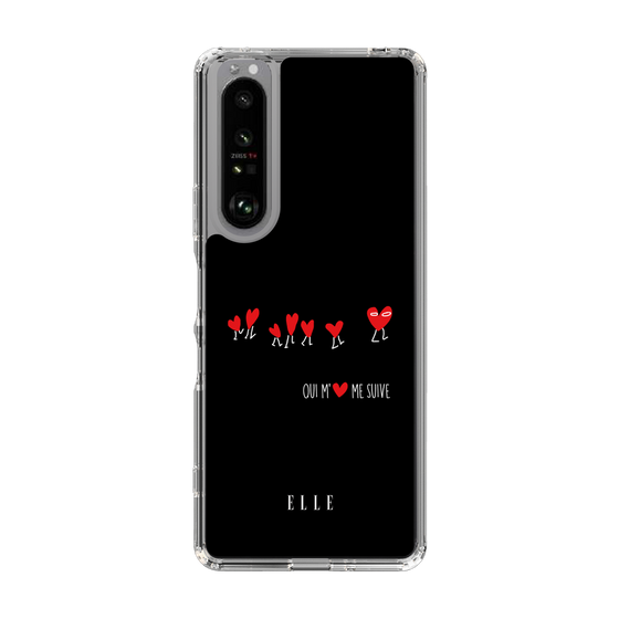 スリムプロテクションケース［ ELLE - Let who love me follow me - ブラック ］